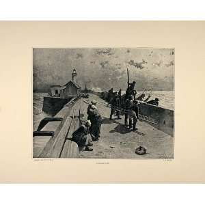  1893 Print Lifesaving Pier Rescue Pierre Marie Beyle 