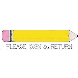   Arts Rubber Stamp For Teachers   Please Sign & Return: Office Products