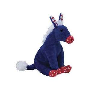    Ty Beanie Babies 2.0 Lefty Patriotic Blue Donkey: Toys & Games