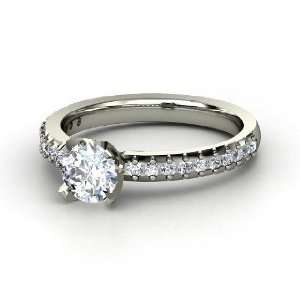  Sabrina Ring, Round Diamond Palladium Ring Jewelry