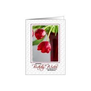  Happy Birthday 40 Year Old Red Tulip Photograph Card Toys 