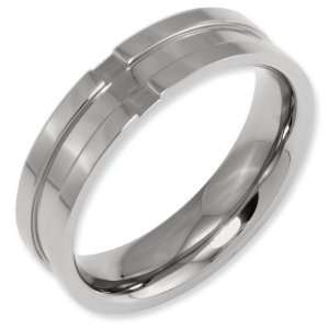  Titanium Grooved 6mm Polished Band ring Jewelry