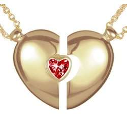 Petra Azar Vermeil Magnetic Secret of Love Heart Pendant, Red Stone