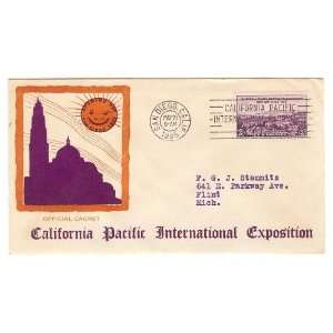 773 California Pacific Intl Exposition (11) First Day Cover; Official 