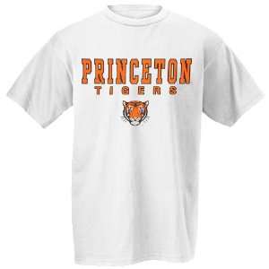  Princeton Tigers White Collegiate Big Name T shirt: Sports 
