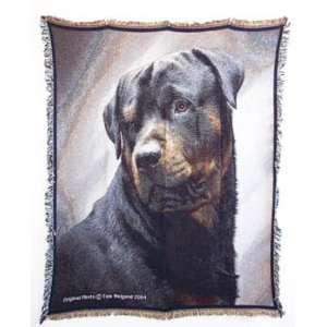 Rottweiler Portrait Afghan Throw Blanket Rottwielers:  Home 