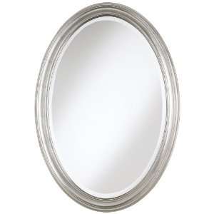  Antique Silver Finish Oval 34 High Wall Mirror