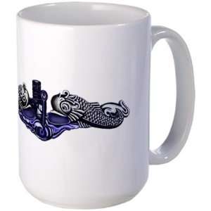  Silver Submariner Dolphins Military Large Mug by CafePress 