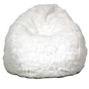  110 Ultra Lounge Bean Bag   White Fur: Home & Kitchen