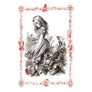 Vintage Art Alice in Wonderland Alice Tips Over the Jury Box   17096 