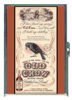  OLD CROW KENTUCKY WHISKEY VINTAGE AD ID CIGARETTE CASE 