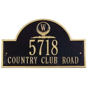  Monogrammed Golf Address Plaque (,Color=OG   Bronze/Gold 