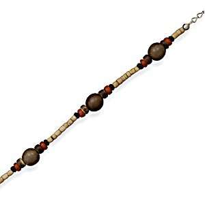 Wood Bead Fashion Anklet 10 Inch + 1 Inch Extention Wood Bead Anklet 