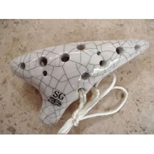   Ocarina milky white w. Crackles Soprano G Arts, Crafts & Sewing