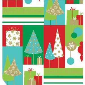  Merry Christmas Trees, 24x417 Half Ream Roll Gift Wrap 