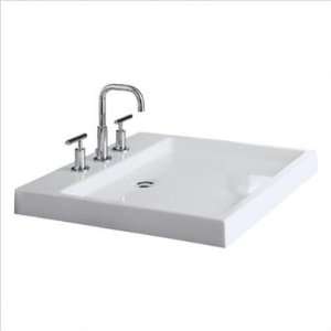   Pool Bathroom Sink (Set of 3) Finish: White, Faucet Mount: 4 Centers