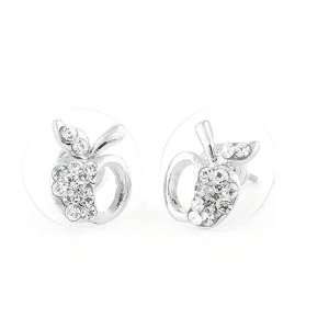   Earrings with Silver Swarovski Crystals (1344): Glamorousky: Jewelry