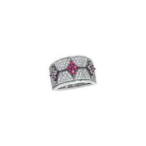 ZALES Diamond Accents Ruby and Pink Sapphire Diamond Band in Sterling 