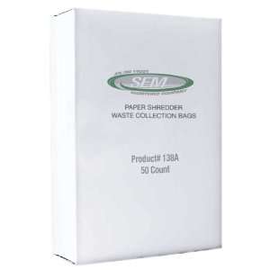  SEM #138A Paper Shredder Waste Bags (50 plastic bags/case 