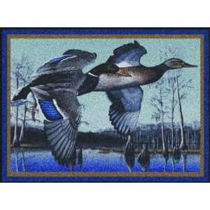  Wildlife Area Rug Low Flying Mallards ( x 8 ft,Low Flying 