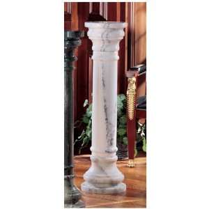  31h 145lbs Solid Marble White Column Pedestal: Home 