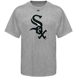  Majestic Chicago White Sox Ash Official Logo T shirt 