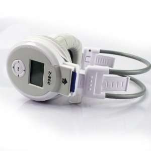  MuffinMan White Wireless MP3 Player & FM Radio Headphones 