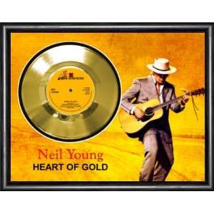  Neil Young Heart Of Gold Framed Gold Record A3: Musical 