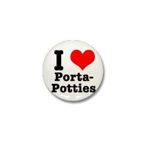  I Heart Love Porta Potties Funny Mini Button by  