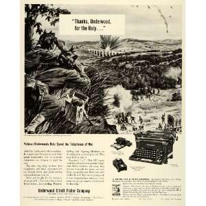 1943 Ad Underwood Elliott Fisher Veterans War Battle Bridge Typewriter 