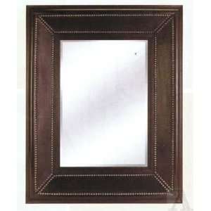  Brown Western Style Bar Leather Wall Mount Mirror