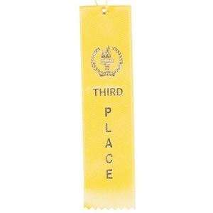  Award Ribbons Third Place Yellow (Pack of 50) Sports 