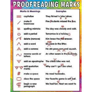   Proofreading Marks Chart, Multi Color (7696): Office Products