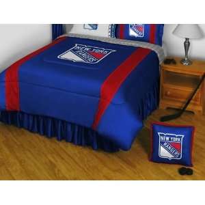  New York Rangers Bedding   NHL Sidelines Comforter and 