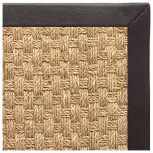   Seabasket Sisal Rug with Black Leather Binding   4x6: Home & Kitchen