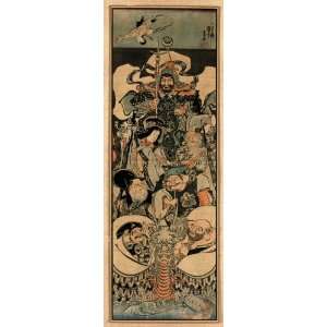 Japanese Print Shichifukujin takarabune. TITLE TRANSLATION: Seven gods 