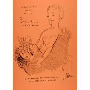 1954 Original Lithograph Jack Levine Art House Swansdown Fashion 