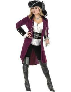  Womens Pirate Vixen Plumberry And Black Velvet Long Jacket 