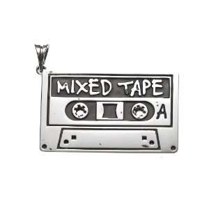 White Trash Charms 2 D Cassette Tape Necklace in Sterling Silver Made 