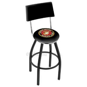 25 Marines Counter Stool   Swivel with Black Ring and Back  