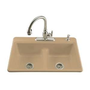 Kohler K 5838 3 33 Deerfield Smart Divide Self Rimming Kitchen Sink 