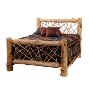  Traditional Cedar Log Twig Bed in Vintage   Queen: Home 