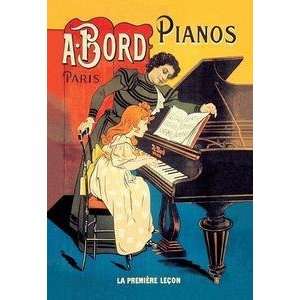  Vintage Art Bord Pianos   The First Lesson   00690 0