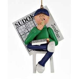  Personalized Sudoku   Boy Christmas Ornament: Home 