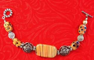Art Glass Celtic Knot Bracelet Jewelry Handmade Beaded Gift NEW 