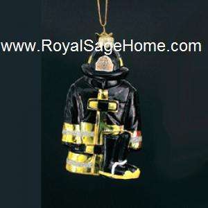 Noble Gems 4 Fireman Coat Glass Ornament w/Gift Box  