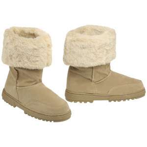 RAMPAGE Allie Faux Fur & Shearling Fold Over Boots (Camel)  