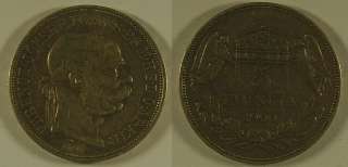 Hungary 5 Korona 1900 KB Kremnitz Franz Joseph Engel Hungary Silber 