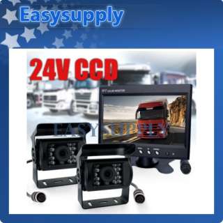 24V LKW Rükfahrsystem 7 TFT Monitor + 2 X CCD Kamera