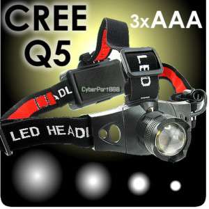 CREE Q5 LED Stirnlampe Kopflampe Lampe AAA 5W Headlamp  